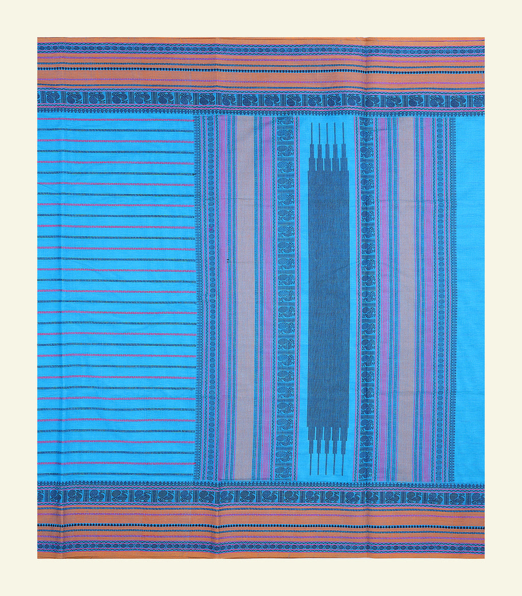 Sky Blue Velthari Cotton Saree