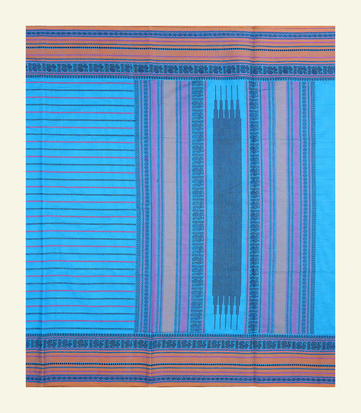 Sky Blue Velthari Cotton Saree