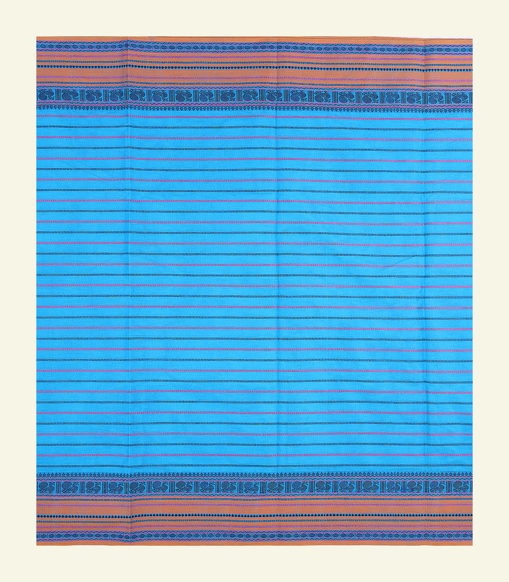 Sky Blue Velthari Cotton Saree