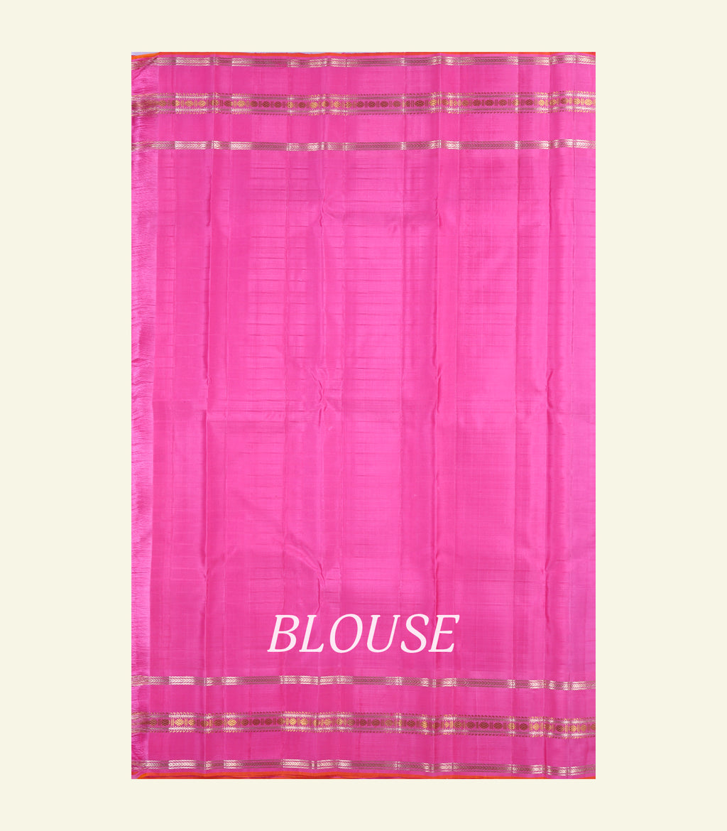 Checkered Sky Blue Handloom Silk Saree
