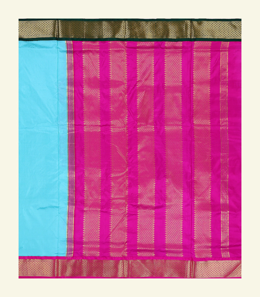 Ten Yards Ganga-Jamuna Handloom Silk Saree