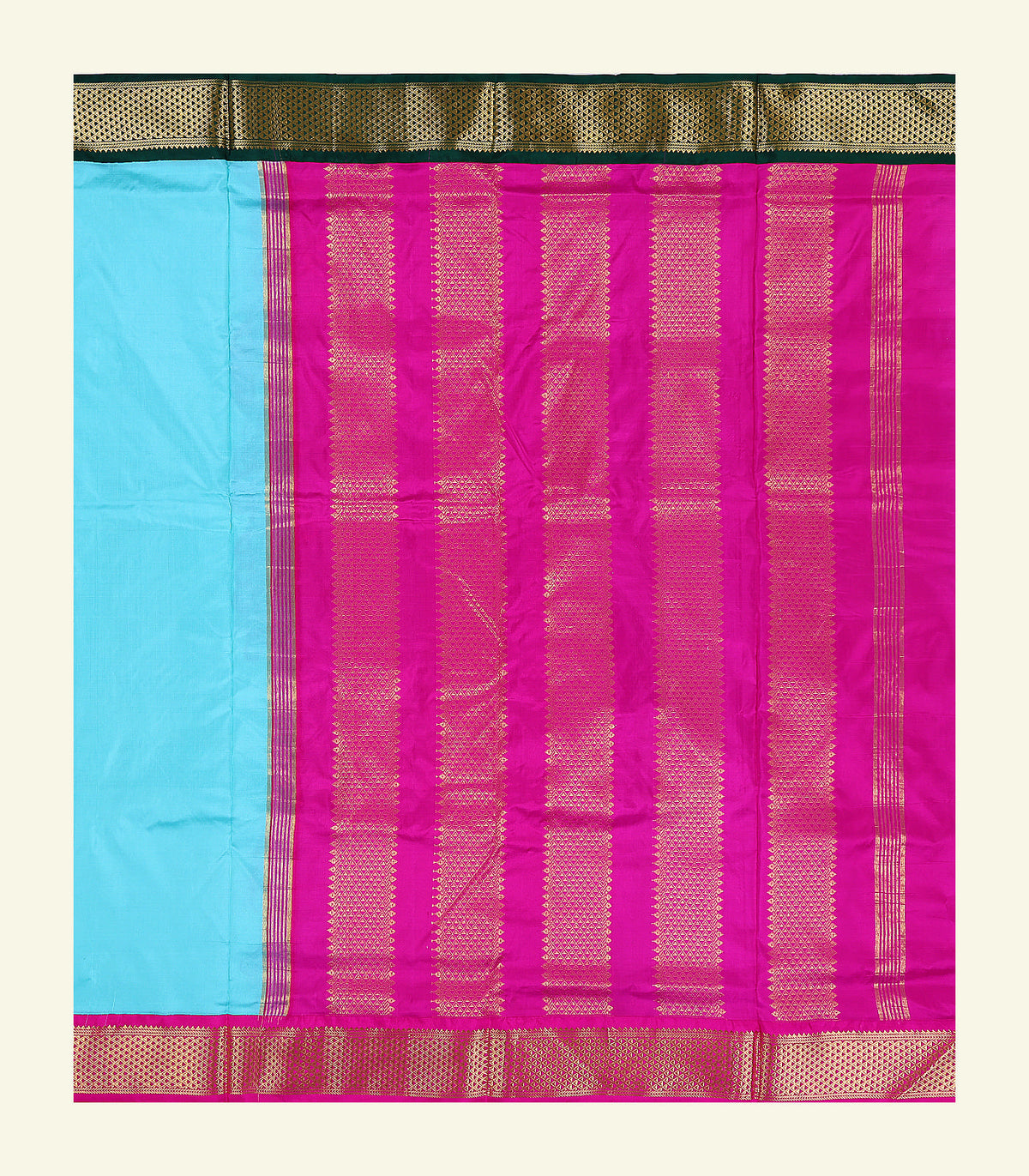 Ten Yards Ganga-Jamuna Handloom Silk Saree