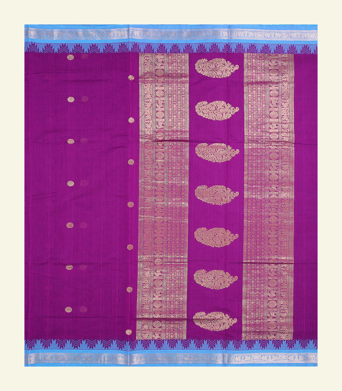 Purple Reku Handloom Cotton Saree