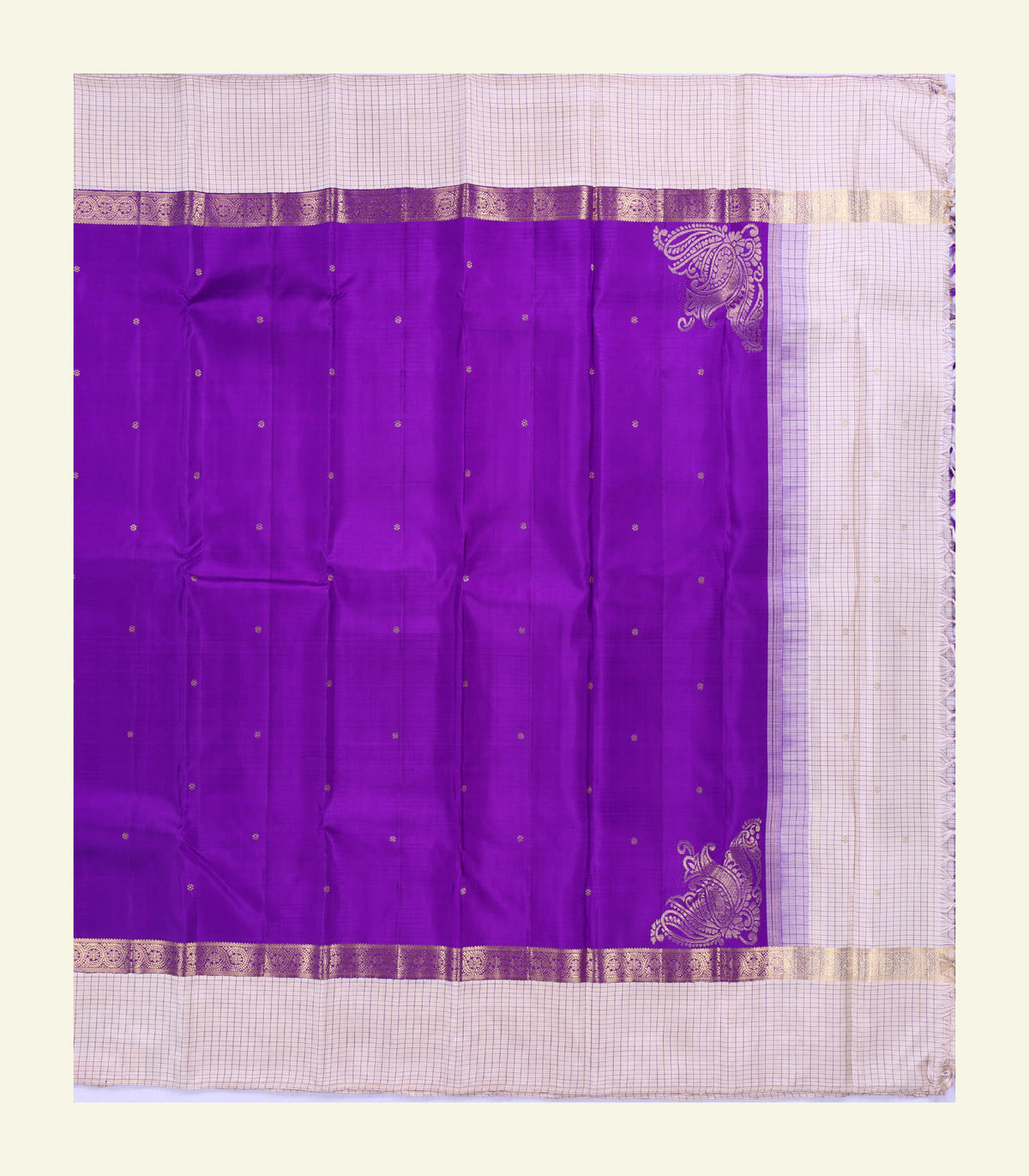 Violet Handloom Silk Saree