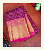 Purple Handloom Silk Saree
