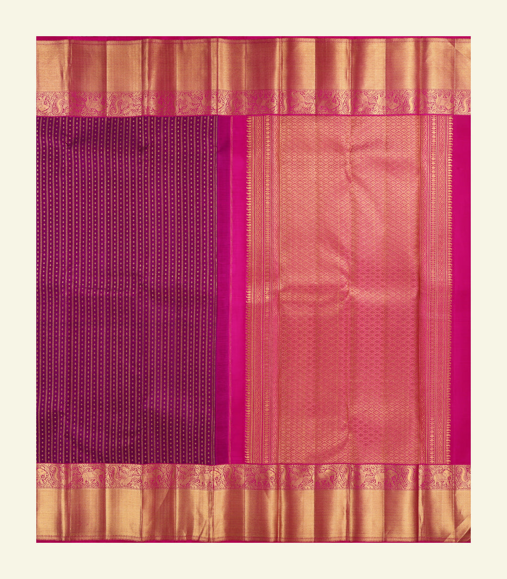 Purple Handloom Silk Saree