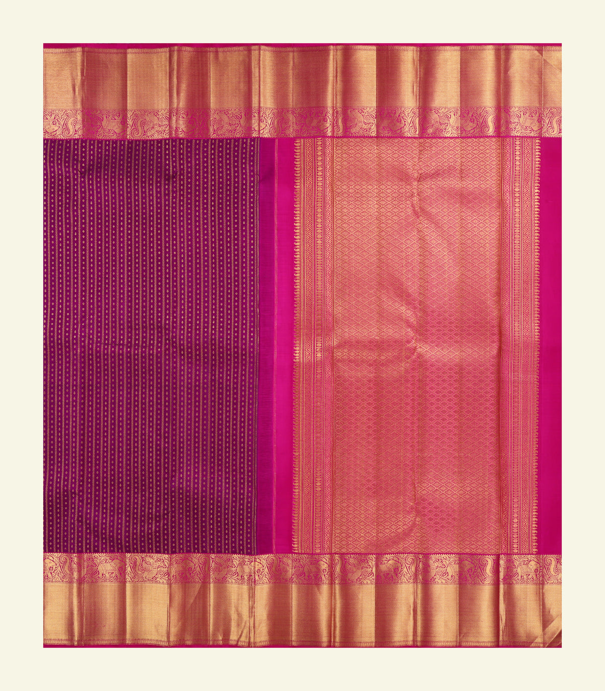 Purple Handloom Silk Saree