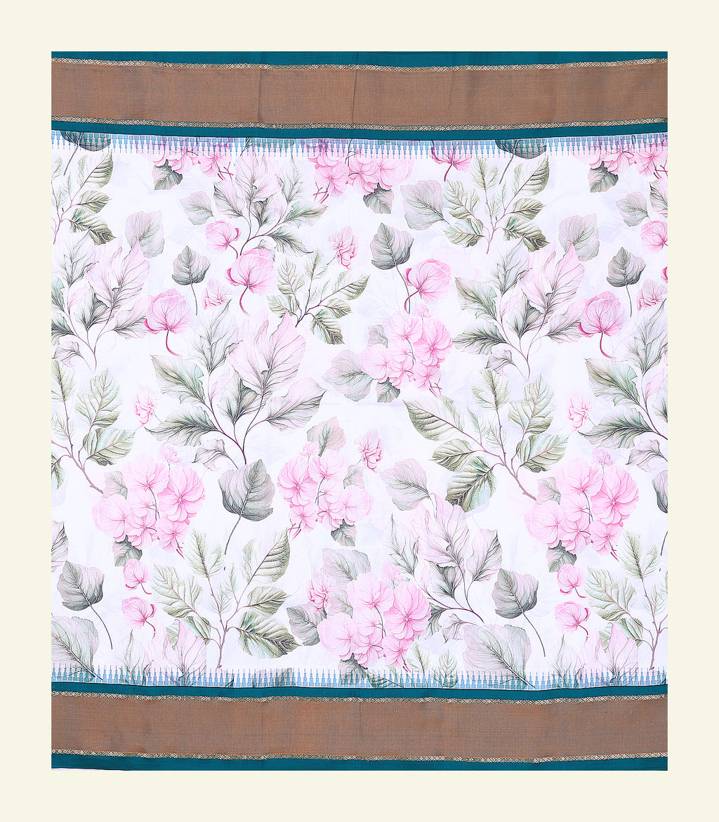 Floral Printed Handloom Silk Saree