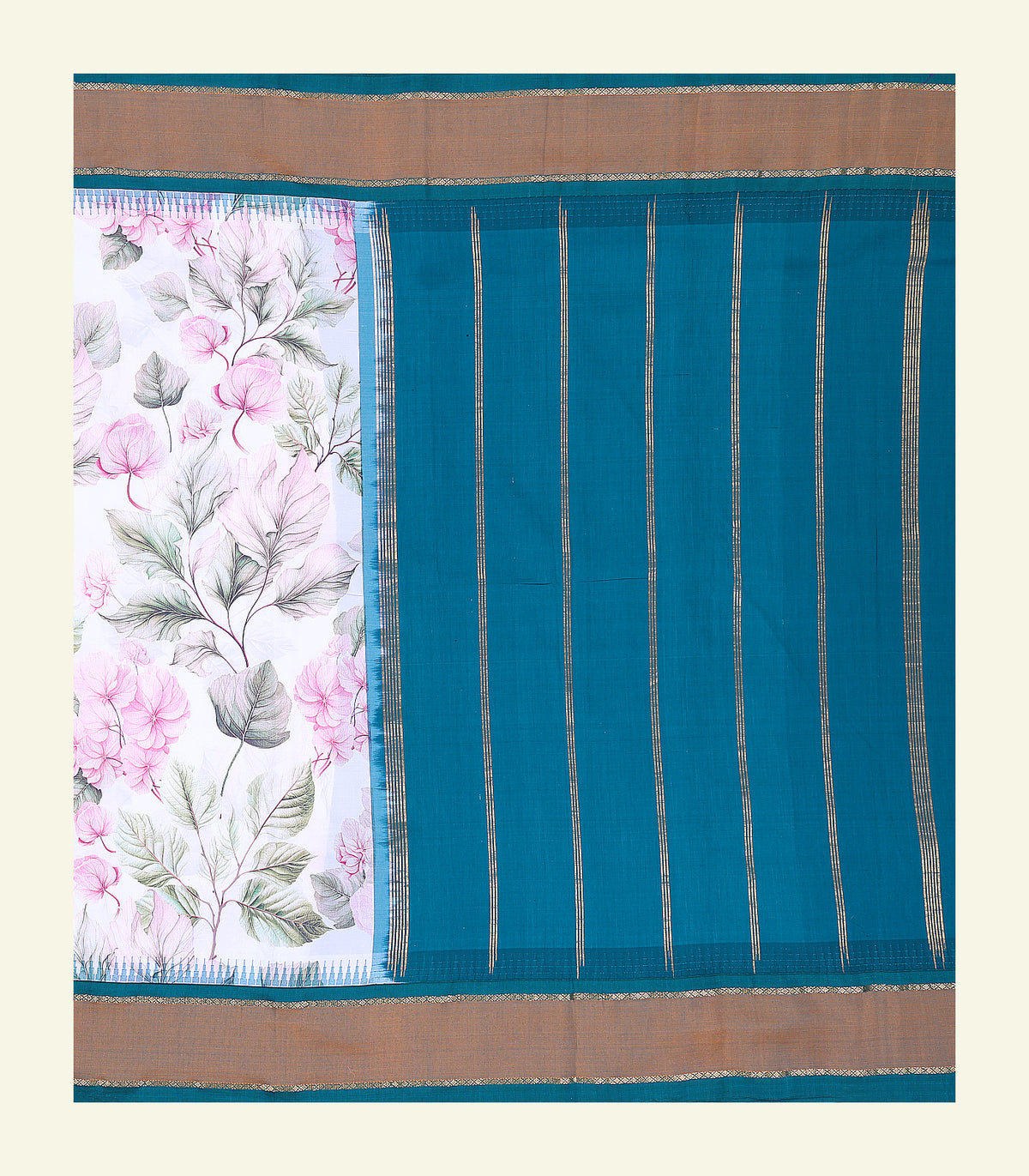Floral Printed Handloom Silk Saree