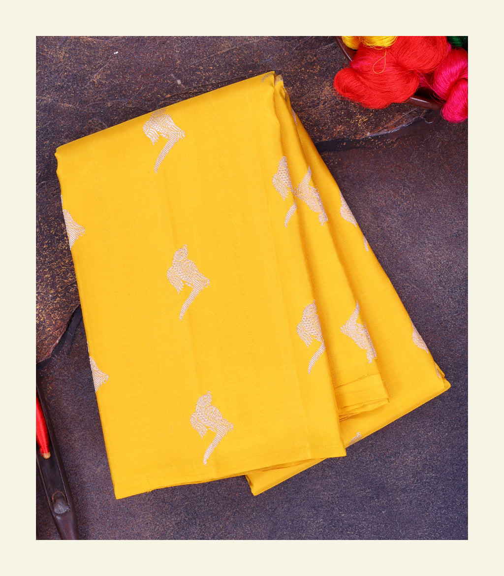 Yellow Handloom Silk Saree
