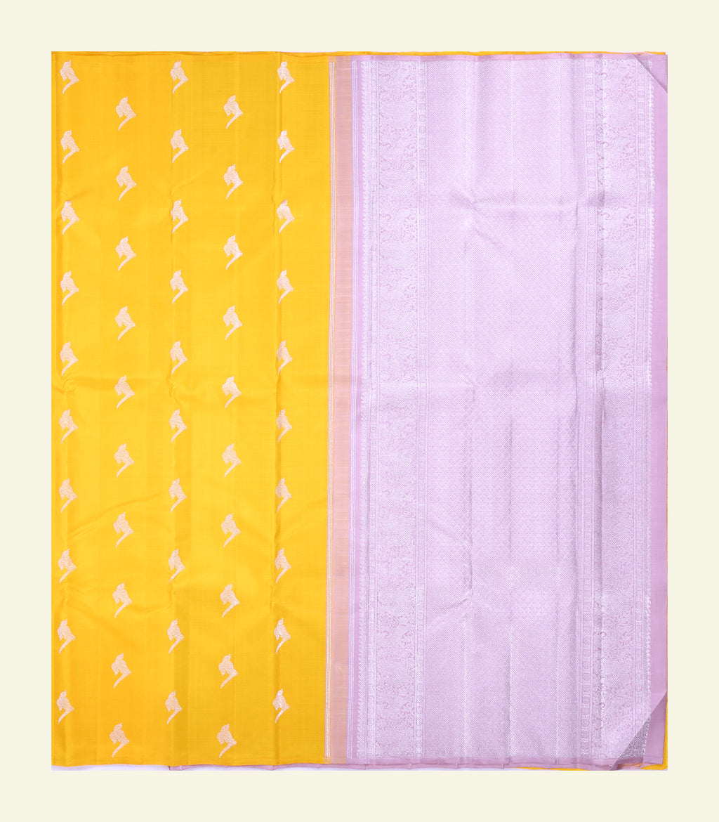 Yellow Handloom Silk Saree