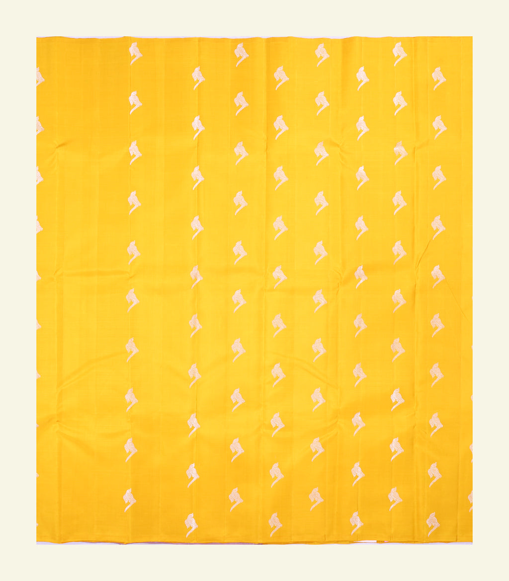 Yellow Handloom Silk Saree