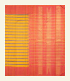 Yellow Striped Handloom Silk Saree