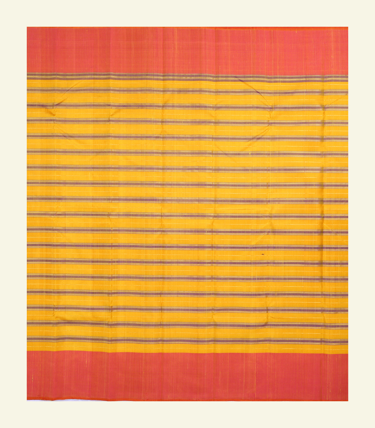 Yellow Striped Handloom Silk Saree