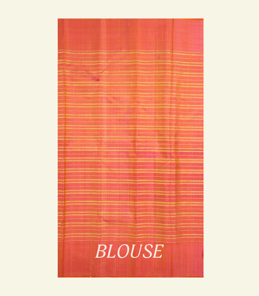 Yellow Striped Handloom Silk Saree