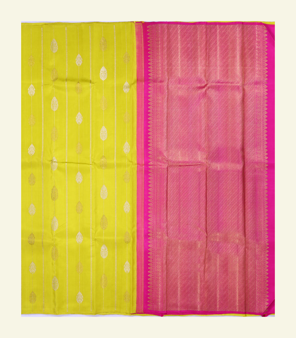 Yellow Handloom Silk Saree