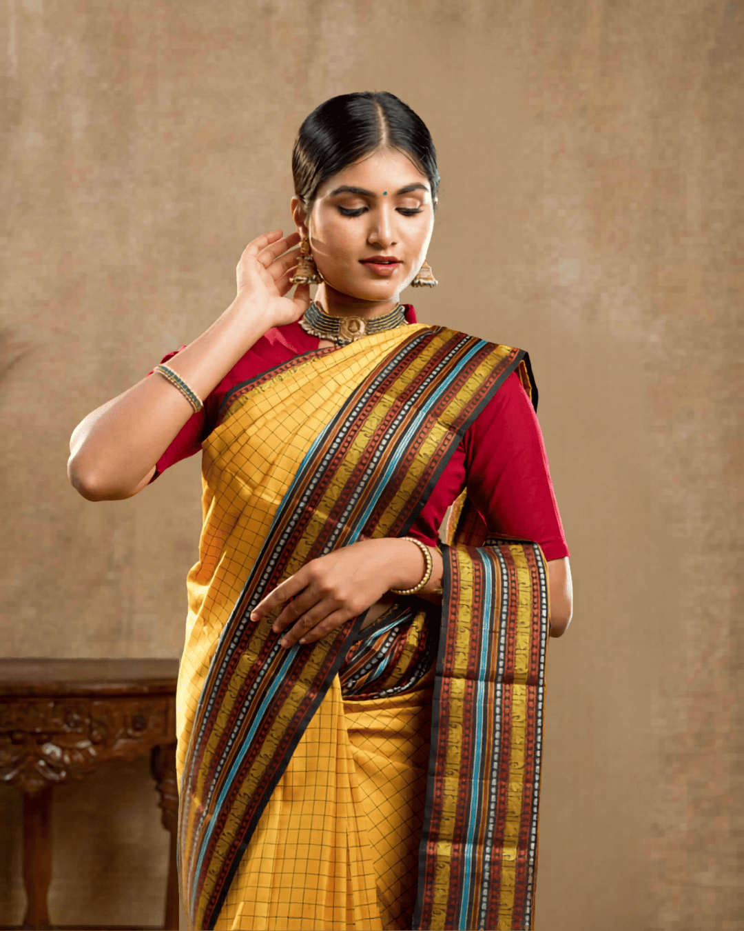 Yellow Handloom Silk Saree