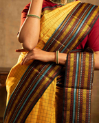 Yellow Handloom Silk Saree