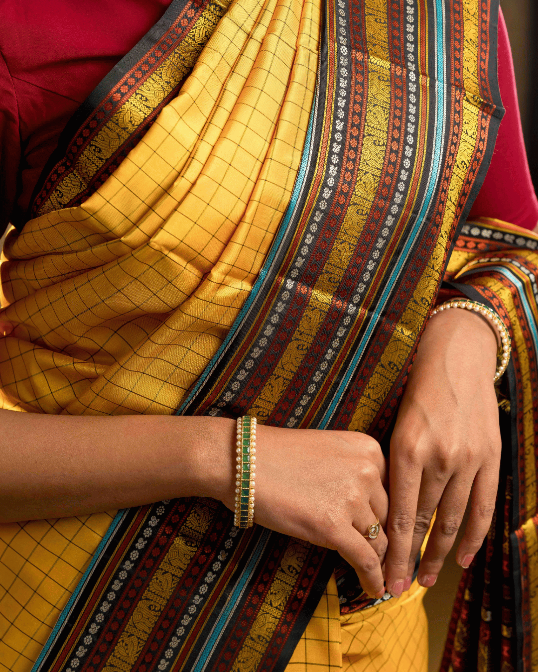 Yellow Handloom Silk Saree