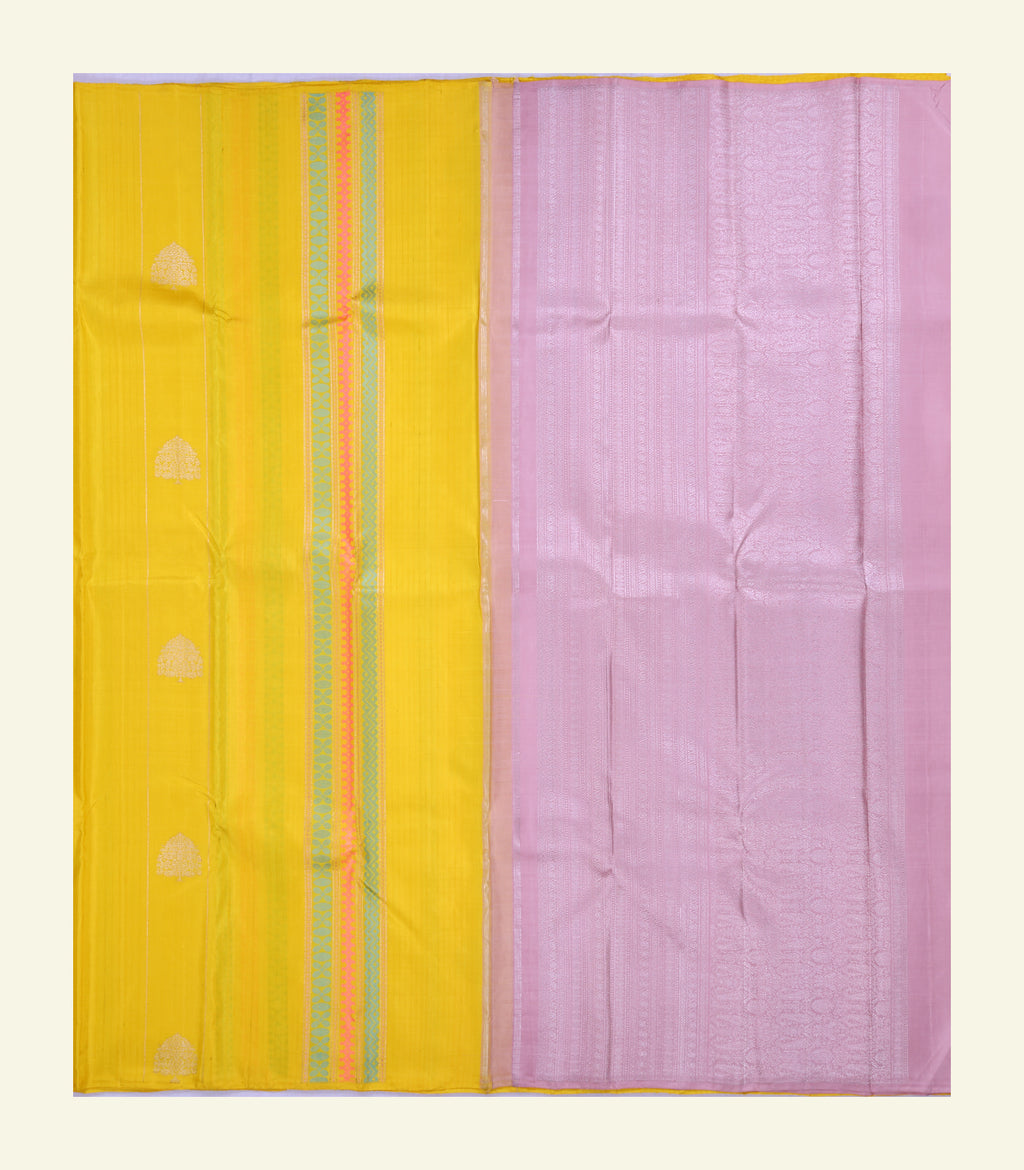 Yellow Handloom Silk Saree