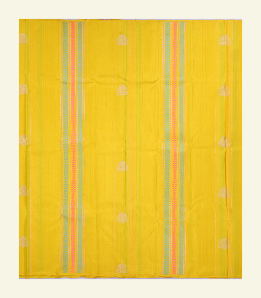 Yellow Handloom Silk Saree